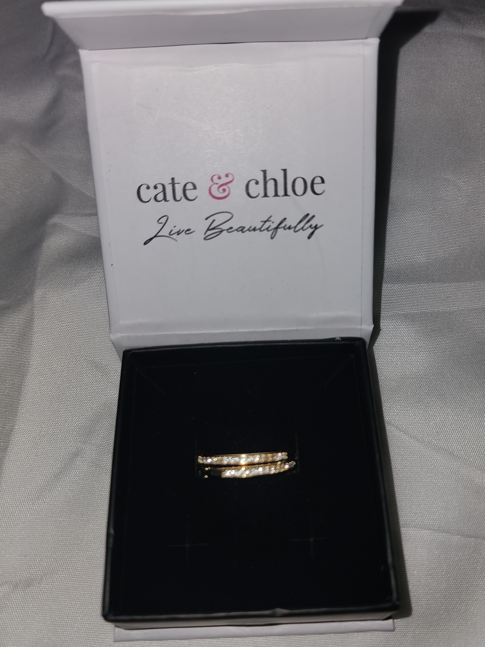 Cate & Chloe Yellow Gold Plated Hoop Earrings - Swarovski Crystals - Picture 2 of 6